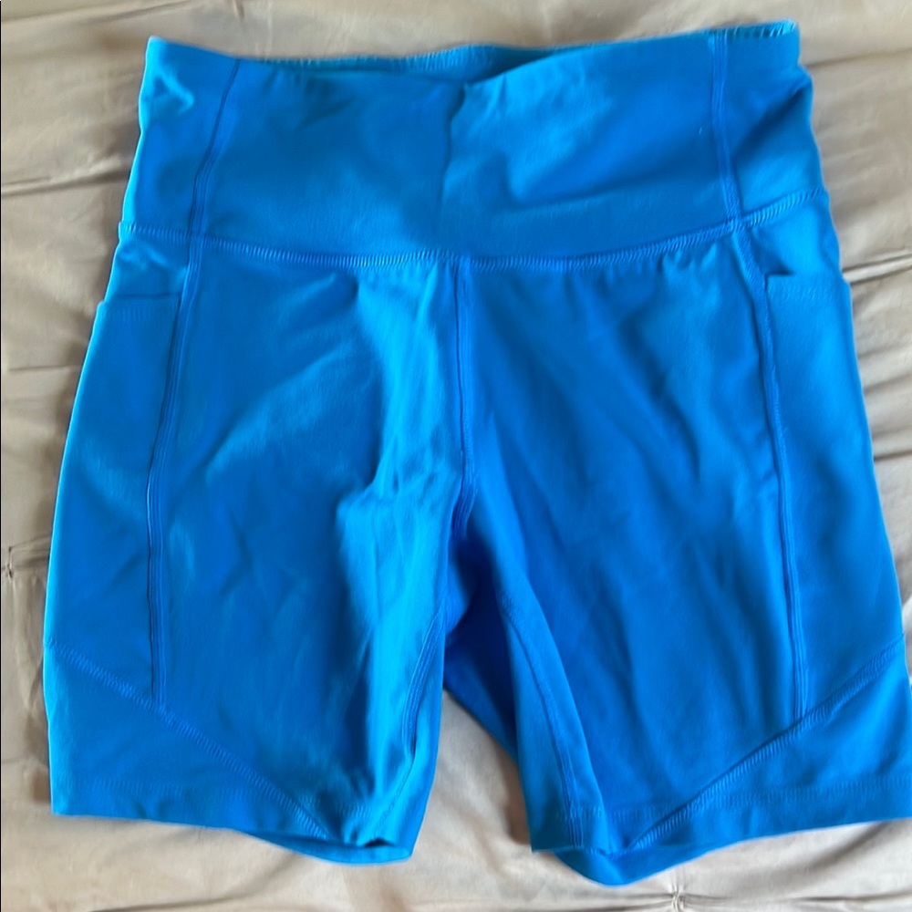 Tek Gear Blue Bike Shorts High Waist Performance